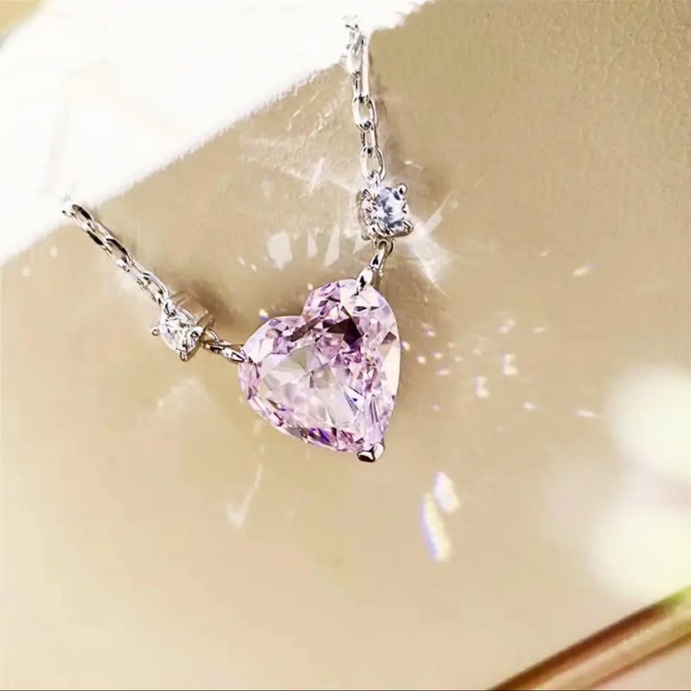 Dainty Crystal Heart Necklace - Picture 10 of 14